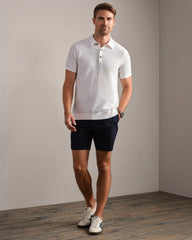 Fine Knit Sweater Polo -- White Onyx
