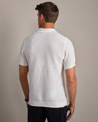 Fine Knit Sweater Polo -- White Onyx