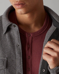 Fleece Shacket -- Dark Gray Heather