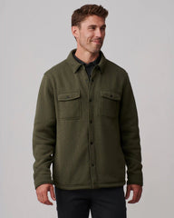 Fleece Shacket -- Lichen Green