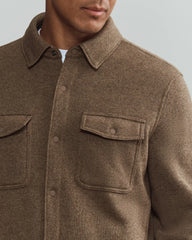 Fleece Shacket -- Chocolate Chip Heather