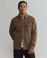 Fleece Shacket -- Chocolate Chip Heather