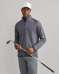 Founders Golf 1/4 Zip -- Gravel/True Navy