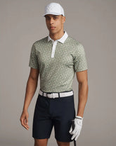 Golf Sport Polo -- Green Sage Triangle Geo