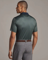 Golf Sport Polo Spread Collar -- Green Olive Circle Geo