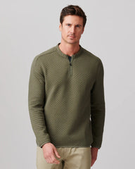 Gramercy Zip Crew Neck -- Lichen Green