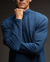 Covert Rib 1/4 Zip -- Cape Blue
