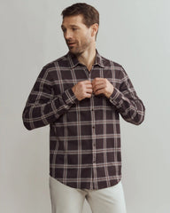 Hardy Flannel Shirt -- Dark Espresso Windowpane