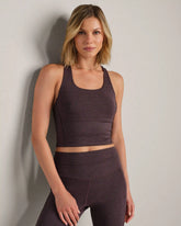 Heather Revive™ Longline Bra -- Deep Mauve Heather