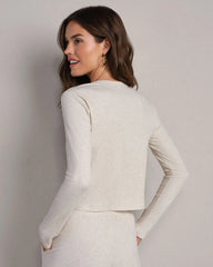 LivLuxe Rib Cardigan -- Oatmeal Heather