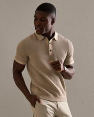Mercer Knit Polo -- Bone