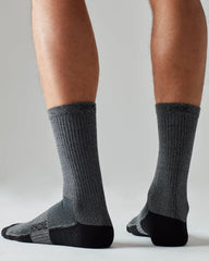 Essentials Mid Calf Sock -- Heather Gray/Black