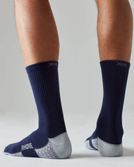 Essentials Mid Calf Sock -- Navy/Heather Gray