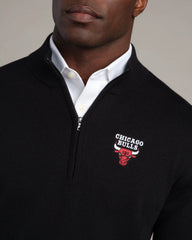 NBA Commuter® 1/4 Zip Sweater -- Black -- Chicago Bulls