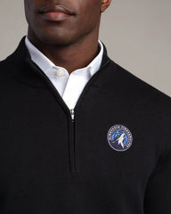 NBA Commuter® 1/4 Zip Sweater -- Black -- Minnesota Timberwolves