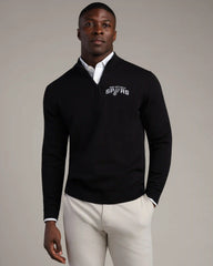 NBA Commuter® 1/4 Zip Sweater -- Black -- San Antonio Spurs