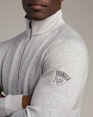 NBA Heritage Midweight 1/4 Zip -- Heather Gray -- Oklahoma City Thunder