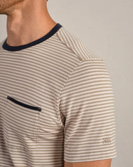 Origin Pocket Tee - Slim -- Teak Brown Stripe
