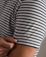 Origin Tee - Slim Fit -- White Onyx/True Navy Stripe