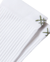 Essentials Mid Calf Sock -- White/Olivine
