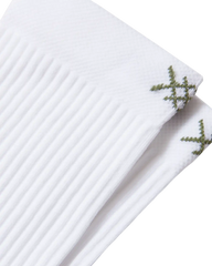 Essentials Mid Calf Sock -- White/Olivine
