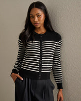 Palma Cardigan -- Pure Black Stripe