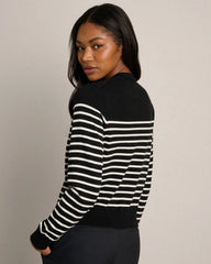 Palma Cardigan -- Pure Black Stripe