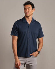 Palms Camp Collar Shirt -- True Navy