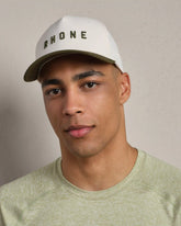 Peak Hat - Rhone Word Mark -- Green / Ivory