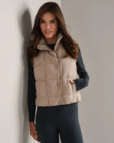 Powder Puffer Down Vest -- Beige Stone