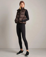 Powder Puffer Down Vest -- Chestnut Brown Houndstooth