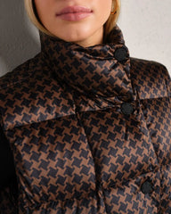 Powder Puffer Down Vest -- Chestnut Brown Houndstooth