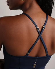 PowerShine Longline Bra -- Navy Blue