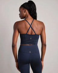 PowerShine Longline Bra -- Navy Blue