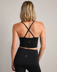 PowerShine Longline Bra -- Pure Black