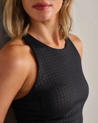 Revive™ Longline Bra -- Pure Black Houndstooth