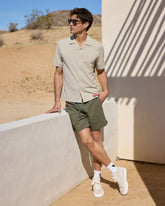 Commuter® Seersucker Camp Collar Shirt -- Stone