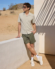 Commuter® Seersucker Camp Collar Shirt -- Stone