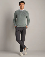 Rib Crewneck Sweater -- Pine Gray