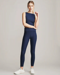 Ripple Longline Bra -- Navy Blue