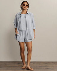 Saltair Button Up -- Washed Navy Stripe