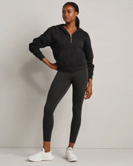 Signature Rib 1/2 Zip -- Pure Black