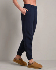 Signature Rib Jogger -- Navy Blue