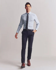 State of Mind Shirt - Slim Fit -- Light Blue/Black Mini Windowpane