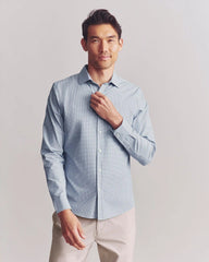State of Mind Shirt - Slim Fit -- Light Blue/Navy Mini Grid