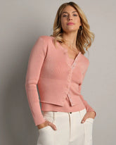 Sutton Snap Cardigan -- Coral Mist