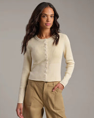 Sutton Snap Cardigan -- Ivory