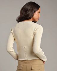 Sutton Snap Cardigan -- Ivory