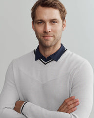 Turn Golf V-Neck Sweater -- Sleet Gray