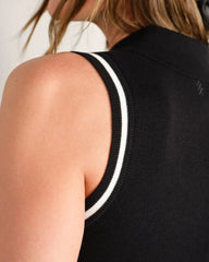 Views Sleeveless Polo -- Pure Black